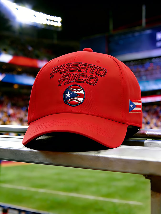 Puerto Rican Baseball Print Cap