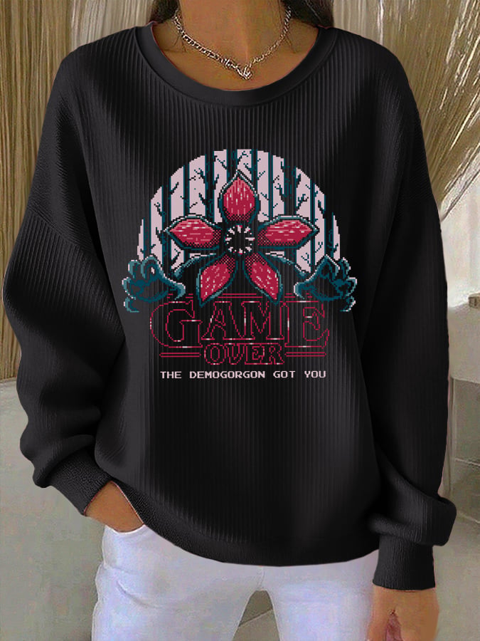 Women's Casual Print Long Sleeve Knit Top