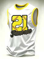 Men's Puerto Rico Baseball Print Tank Top