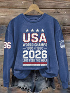 Women's  Hockey Print Sweatshirt
